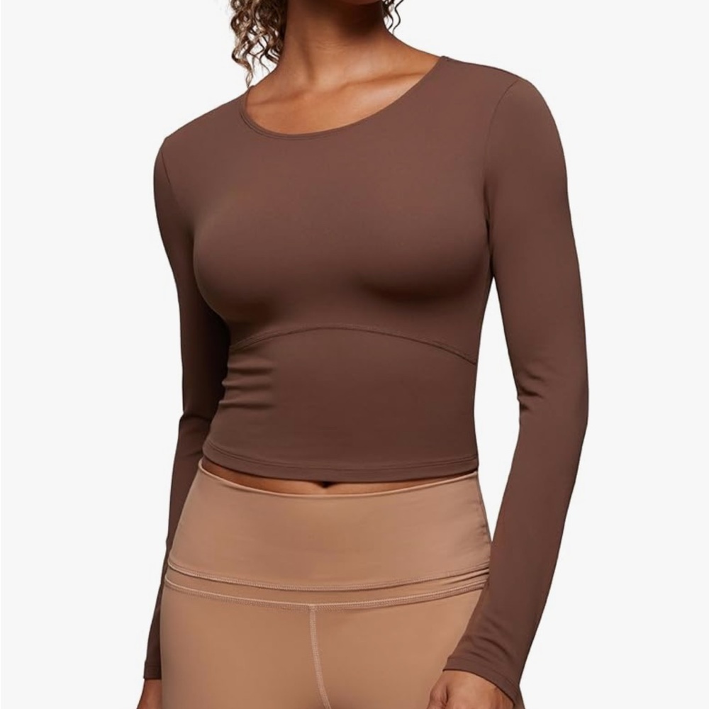 Brown Long Sleeve Women's Top